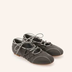 Iria Ballerines à lacets - Gris foncé