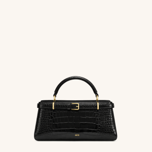 Elena Sac porté main classique - Croco noir