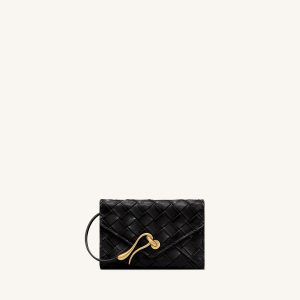Celeste Portefeuille enveloppe texturé tissé - Noir