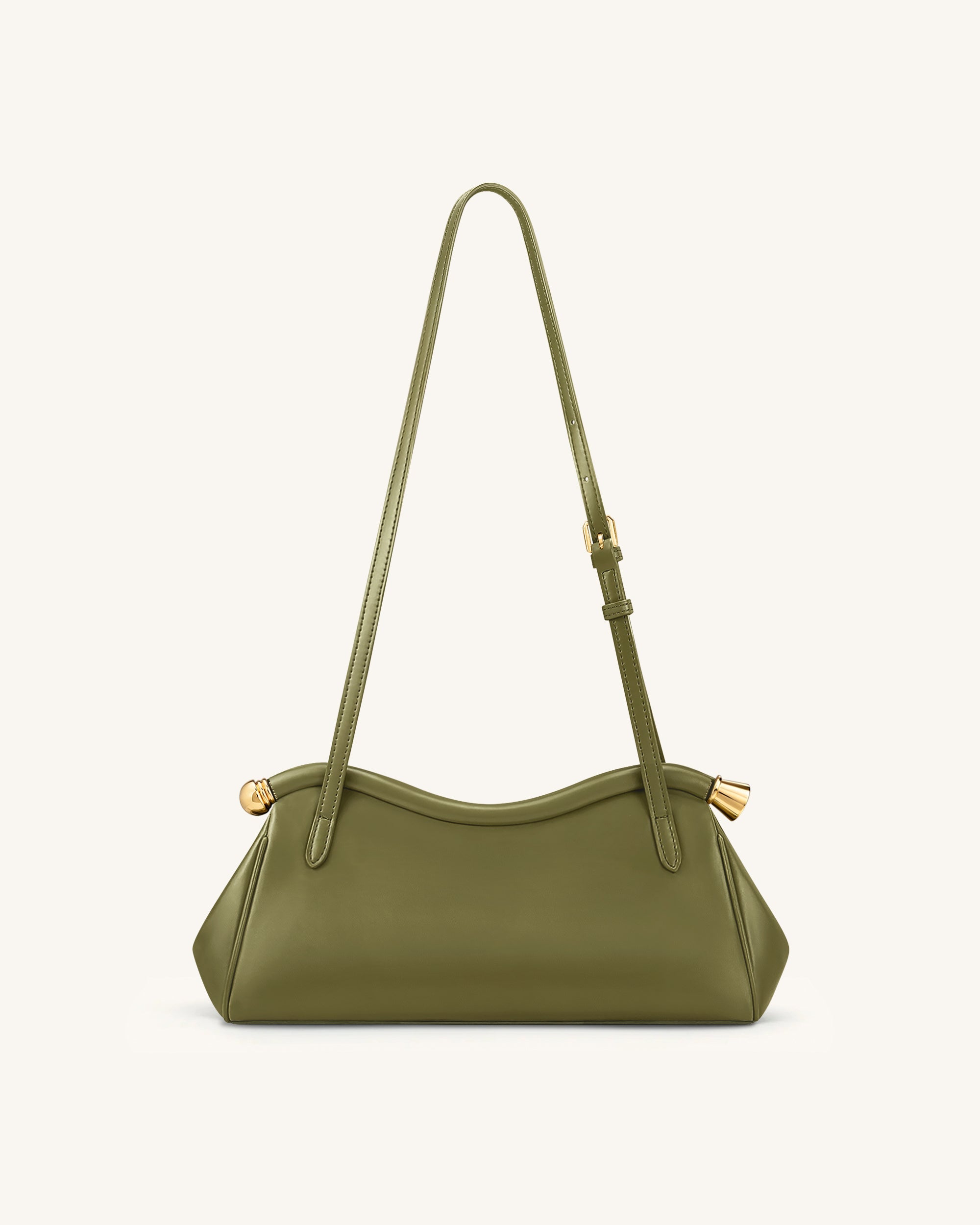Naomi Sac à Bandoulière Incurvé - Vert Olive – Image 3