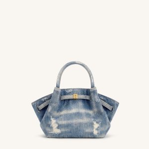 Hana Mini Sac Cabas en Denim - Bleu