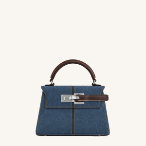 Elise Sac à main à poignée supérieure - Denim bleu