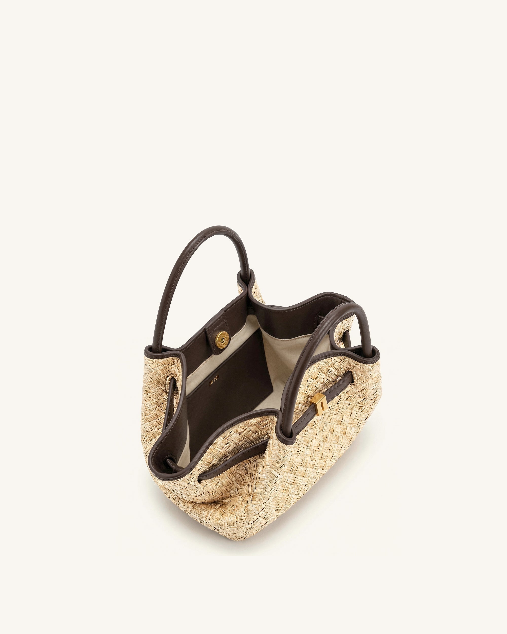 Hana Mini sac cabas en paille synthétique - Marron – Image 5