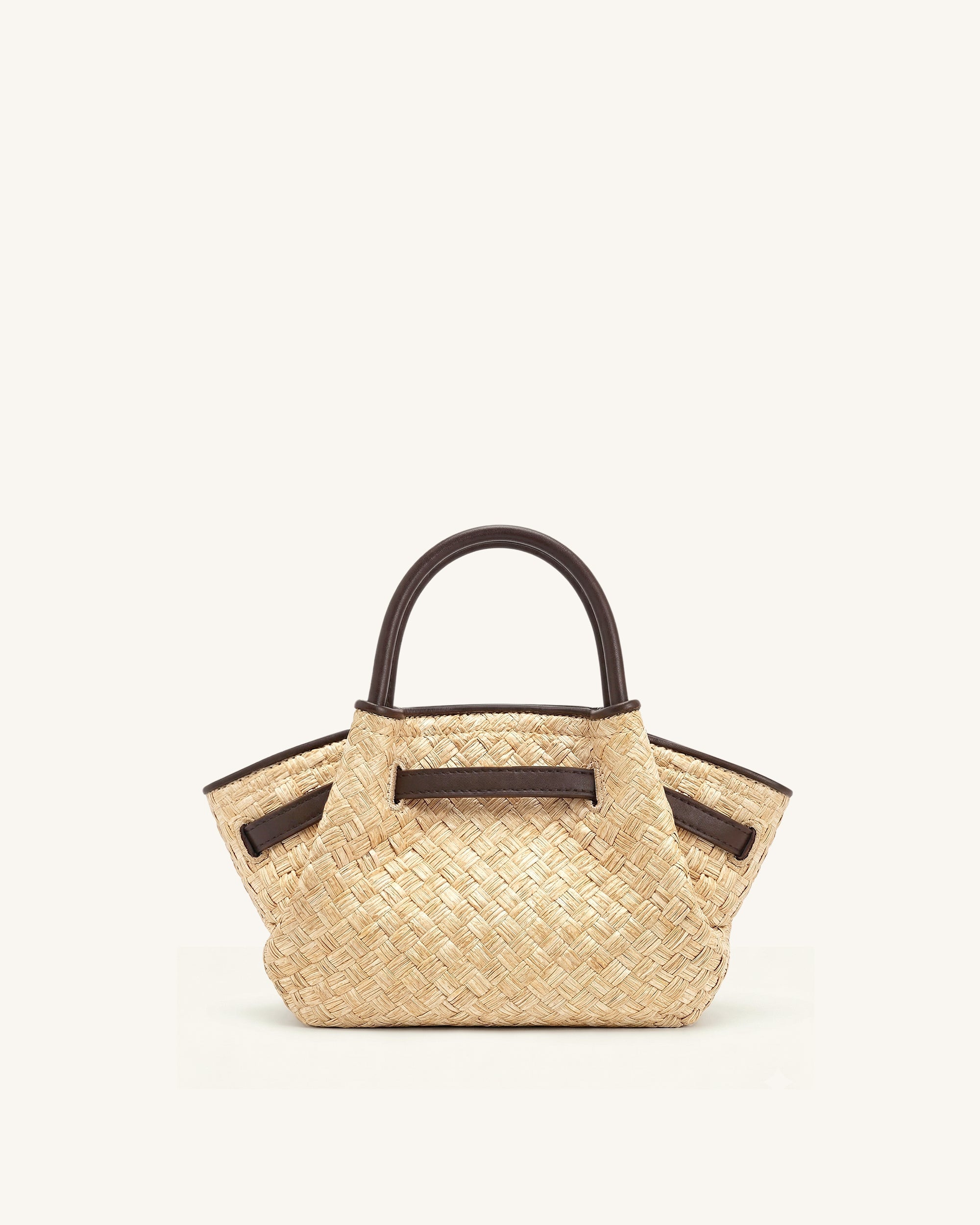 Hana Mini sac cabas en paille synthétique - Marron – Image 4