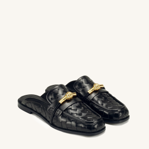 Elowen Mocassins mules tissés à mors - Noir