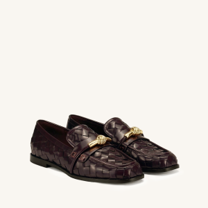 Elowen Mocassins tissés à mors - Bordeaux