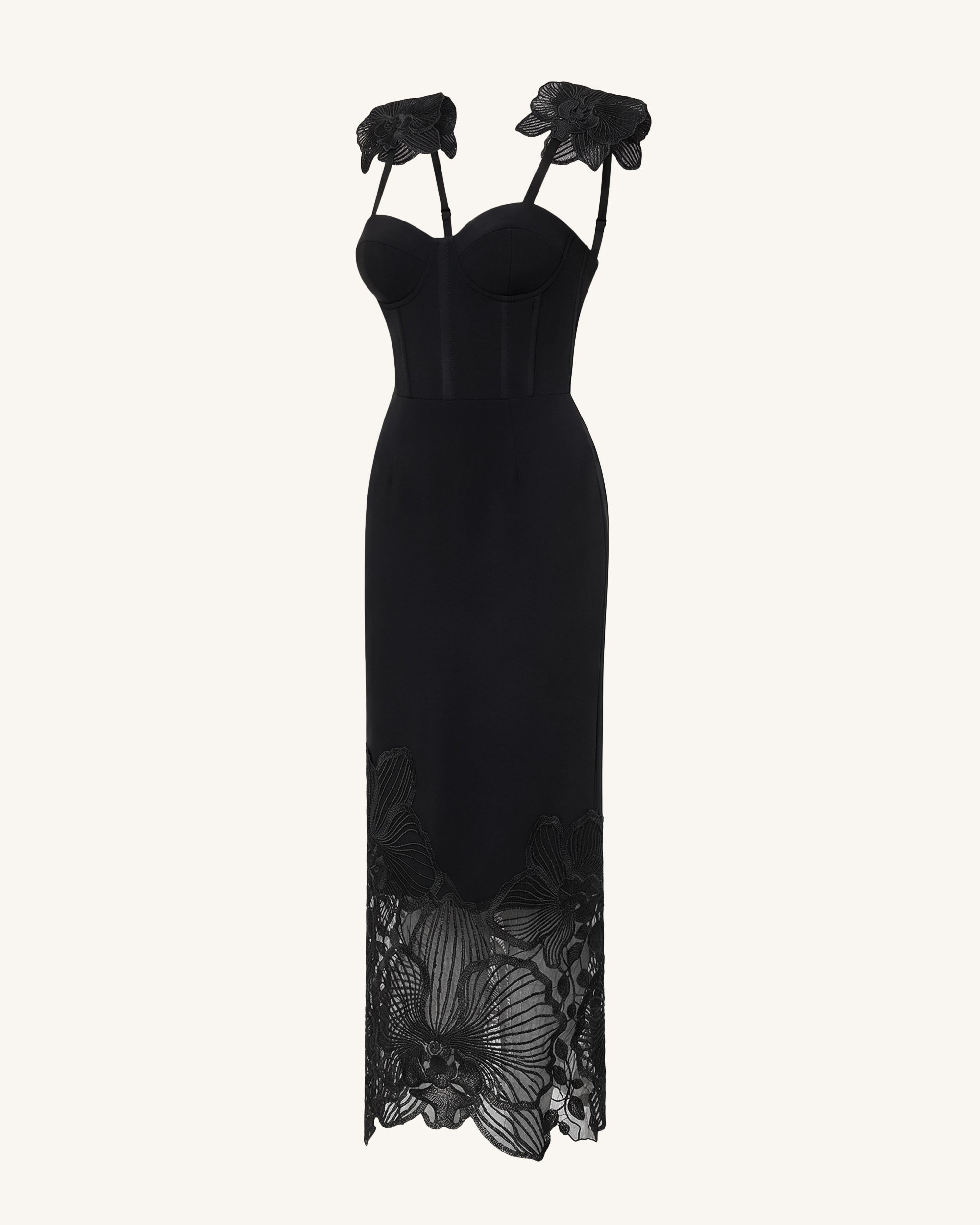 Orchid Robe corset brodée - Noir – Image 4