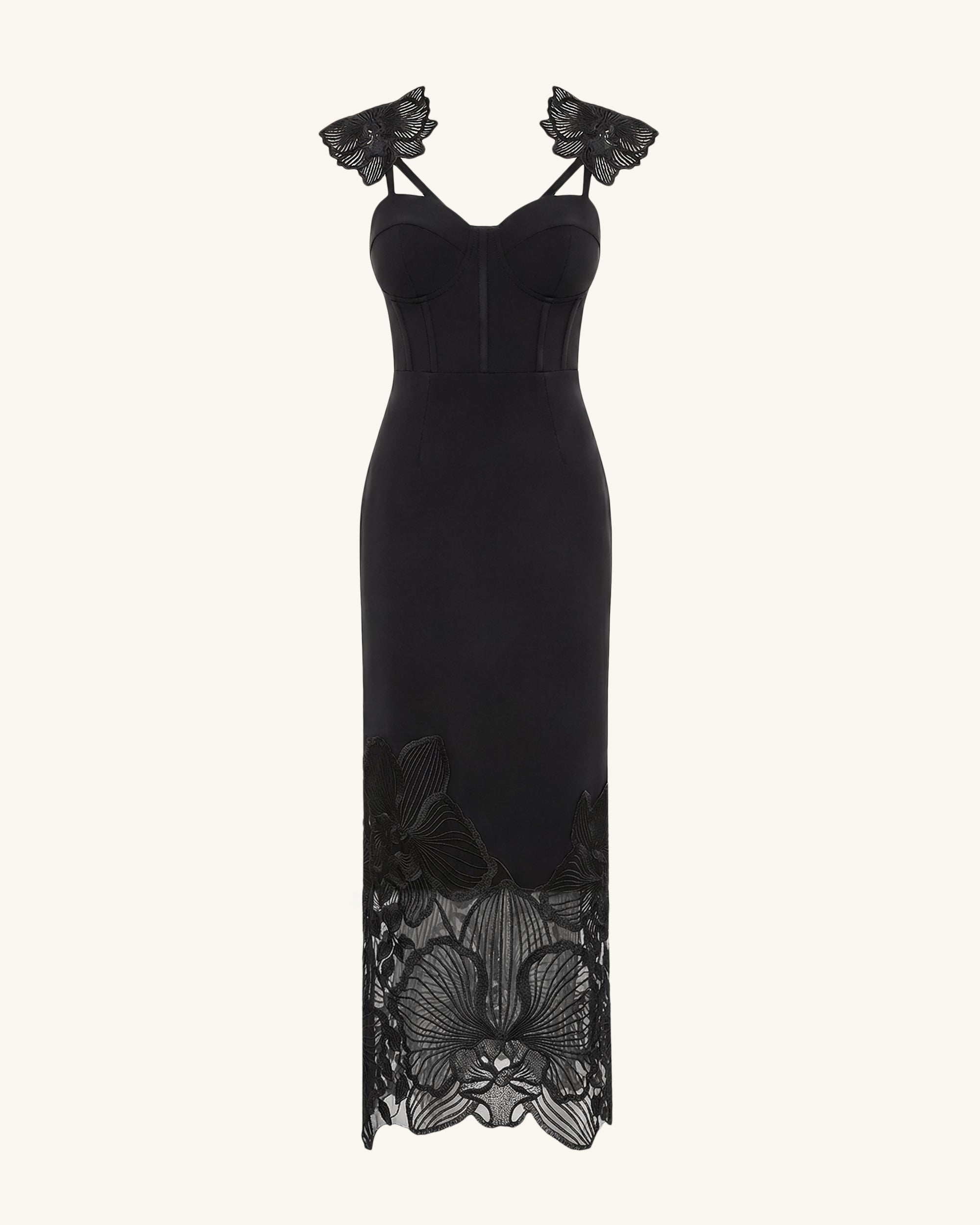 Orchid Robe corset brodée - Noir – Image 3