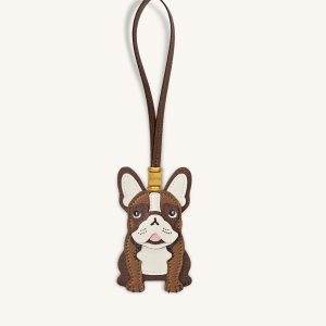 Breloque sac bouledogue français - Marron