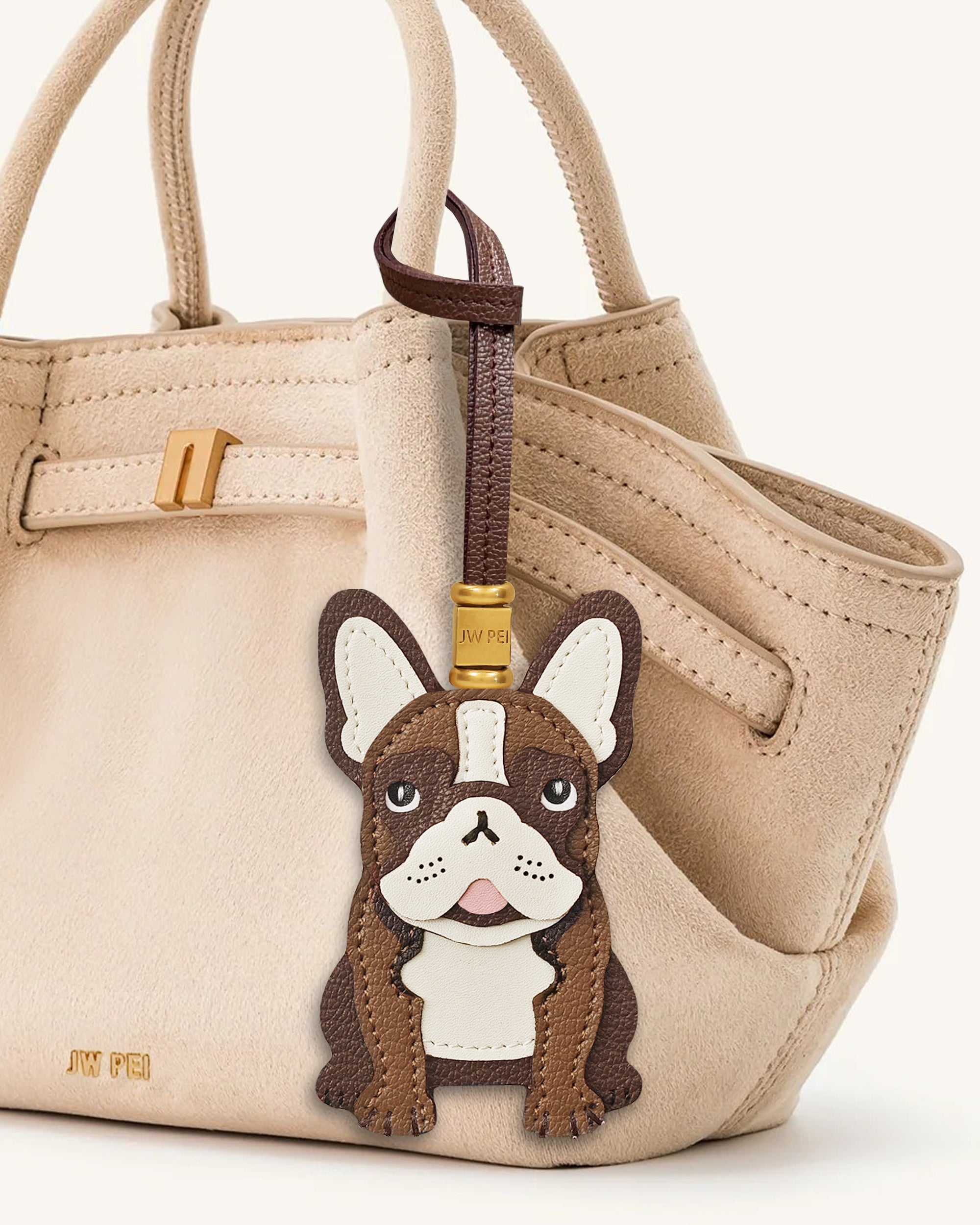 Breloque sac bouledogue français - Marron – Image 2