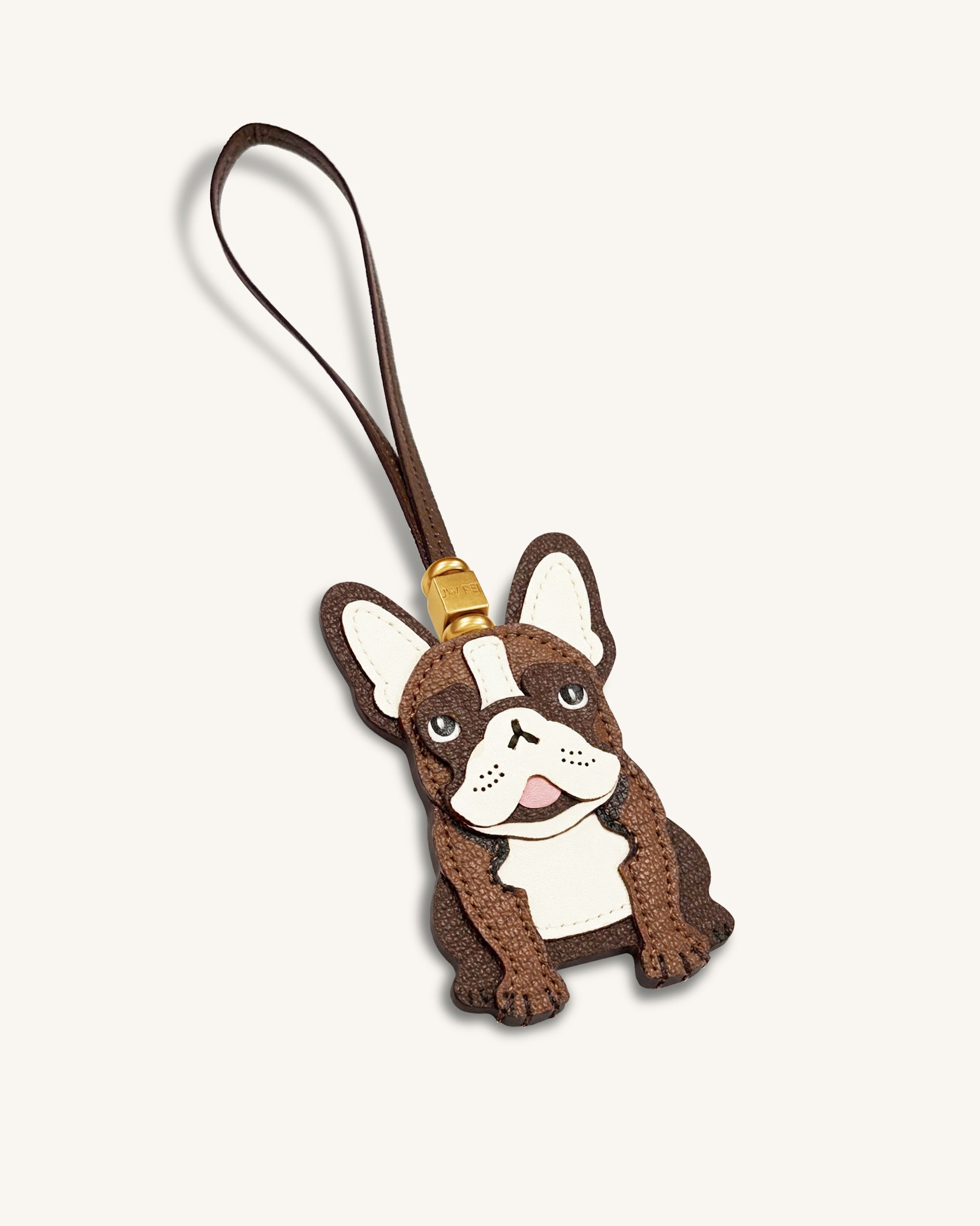 Breloque sac bouledogue français - Marron – Image 3