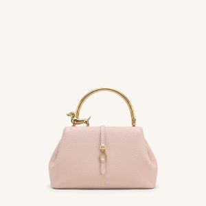 Bruna Sac à main à poignée supérieure métallique Teckel - Rose clair