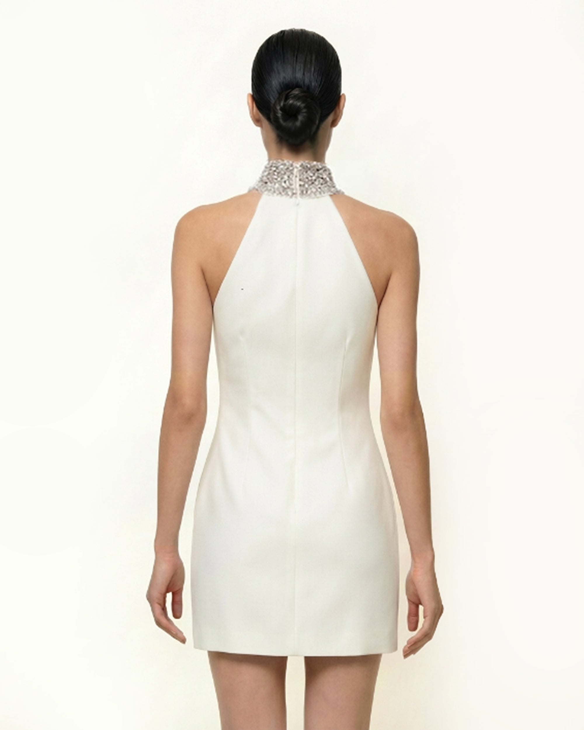 Robe dos nu à motif Iris ornée de bijoux - Blanc – Image 2