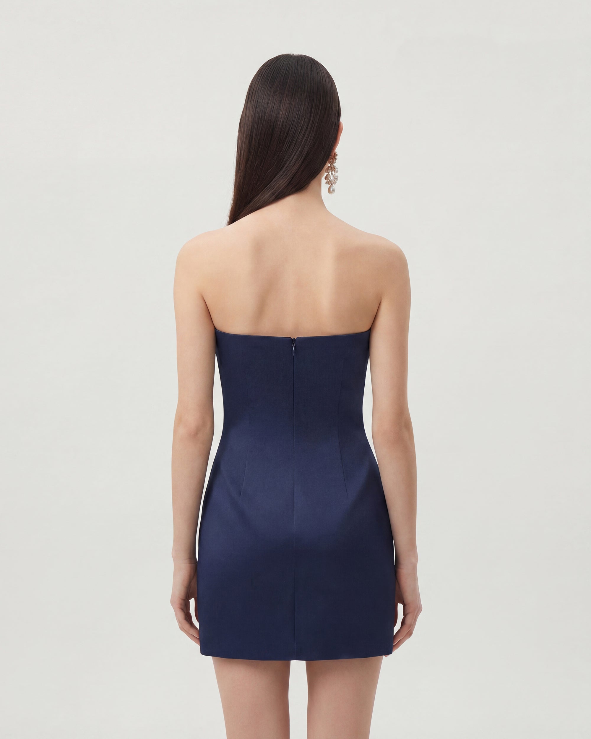 Robe mini à imprimé floral - Bleu marine – Image 2