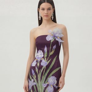 Robe mini à imprimé floral - Violet