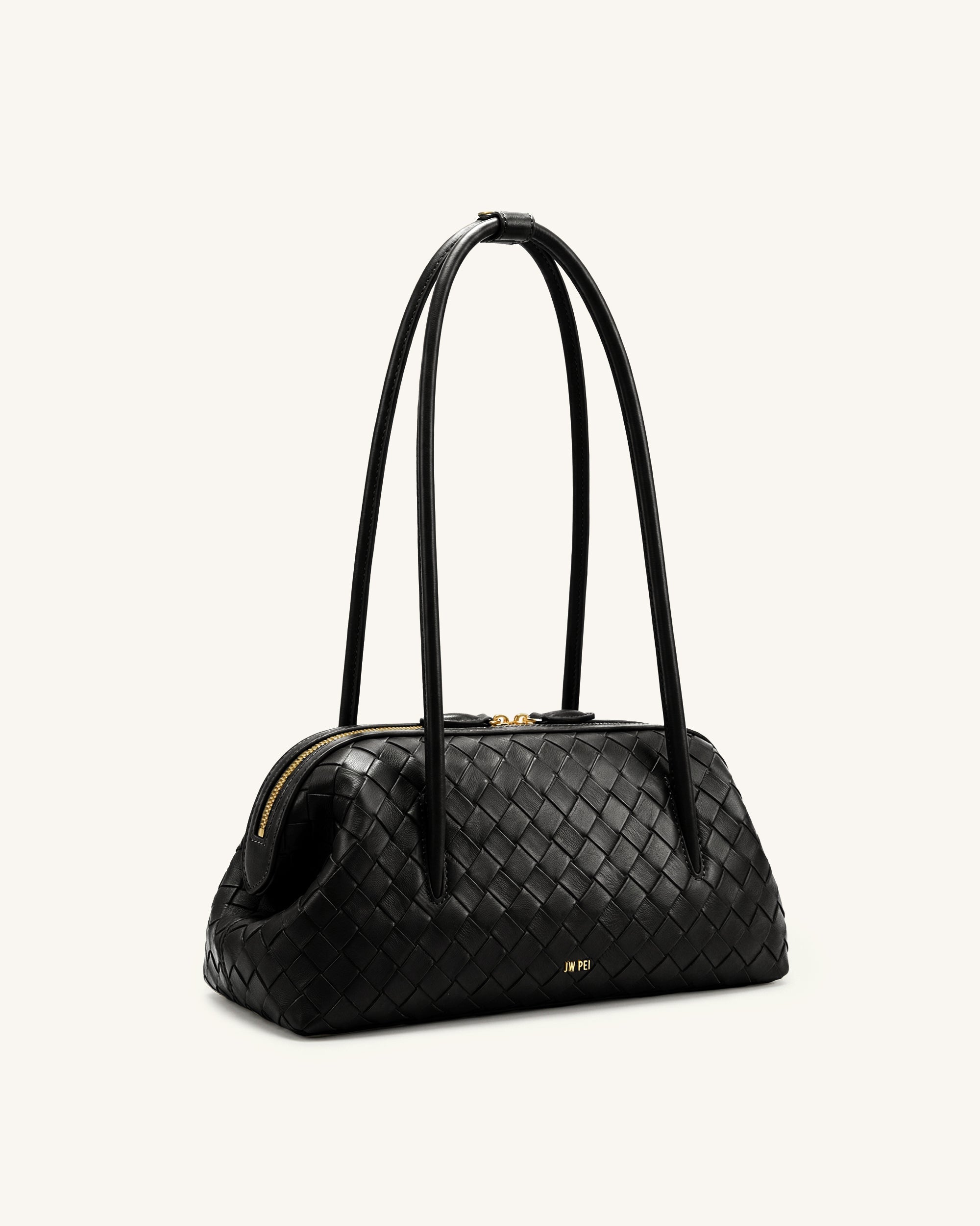 Aveline Sac à bandoulière texturé tissé - Noir – Image 2