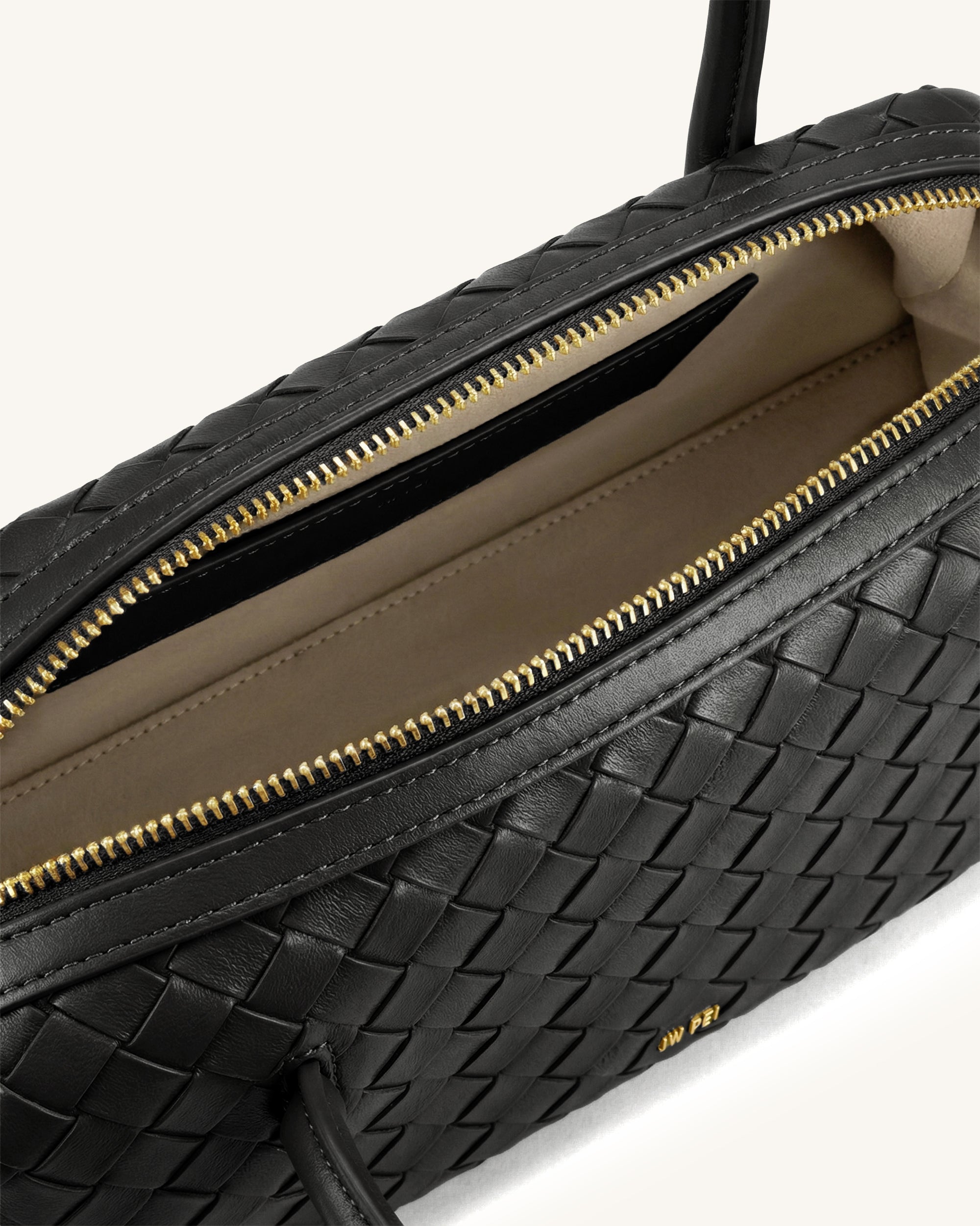 Aveline Sac à bandoulière texturé tissé - Noir – Image 4
