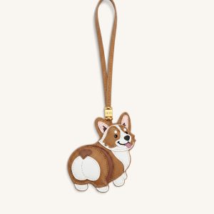 Breloque sac corgi - Beige multicolore
