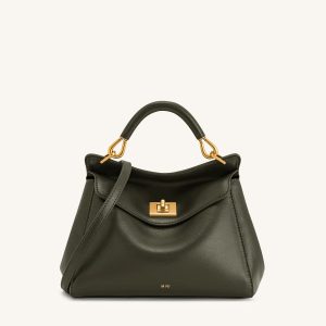 Lucia Sac à main classique à poignée supérieure - Vert olive foncé