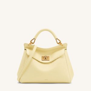 Lucia Sac à main classique à poignée supérieure - Jaune clair