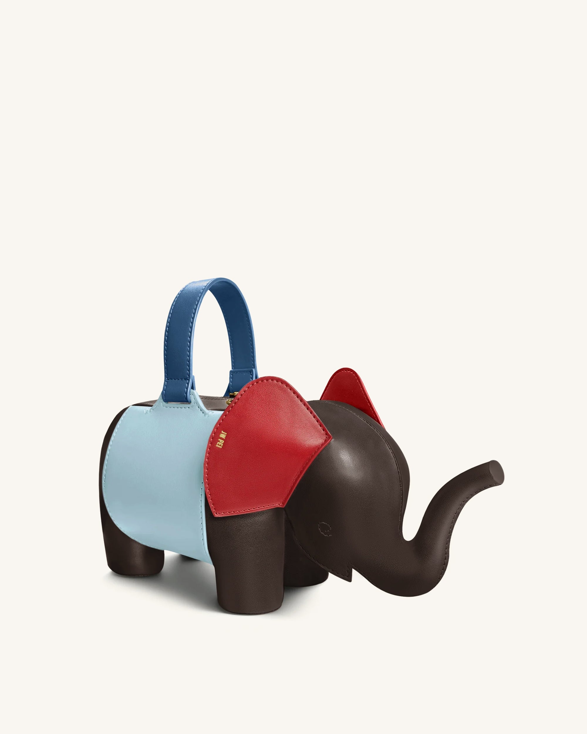 Claire Sac à main en forme d'éléphant - Marron foncé/Bleu – Image 2