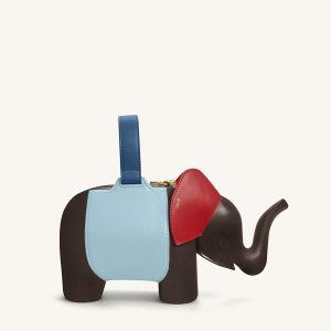 Claire Sac à main en forme d'éléphant - Marron foncé/Bleu