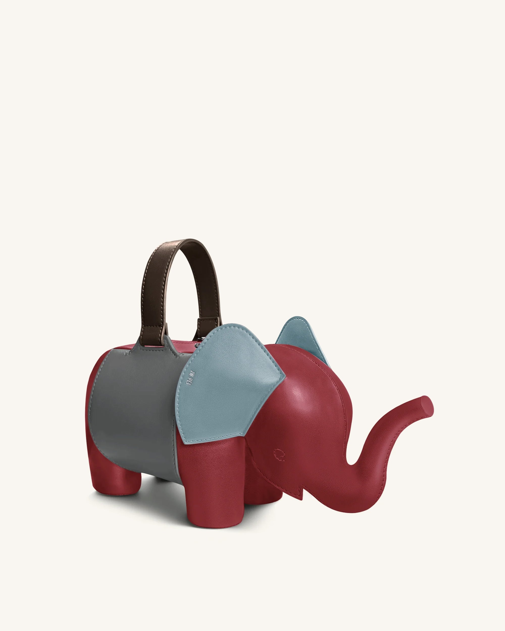 Claire Sac à main en forme d'éléphant - Rouge/Gris foncé – Image 2