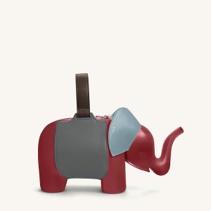 Claire Sac à main en forme d'éléphant - Rouge/Gris foncé