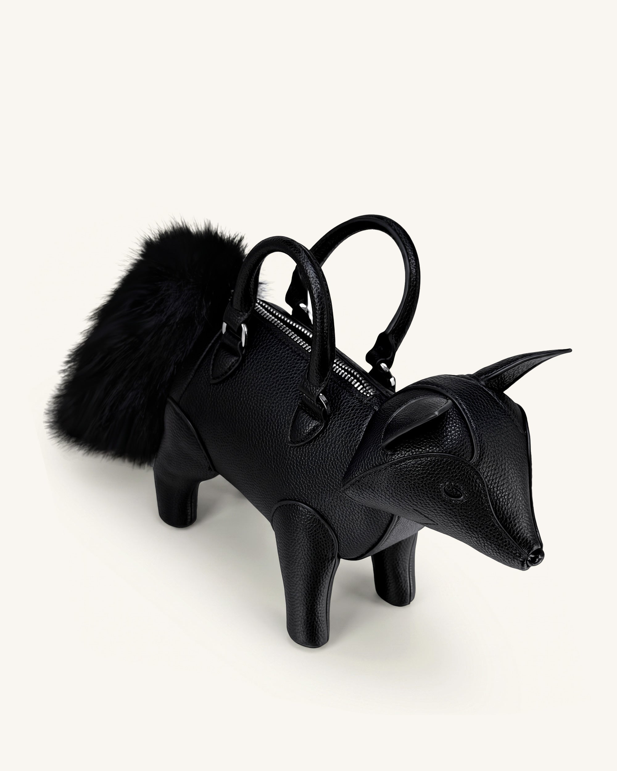 Kai Sac à poignée supérieure en forme de renard - Noir – Image 4