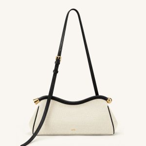 Naomi Sac à Bandoulière Incurvé - Toile Noire