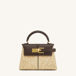 Elise Sac à main en paille synthétique - Marron