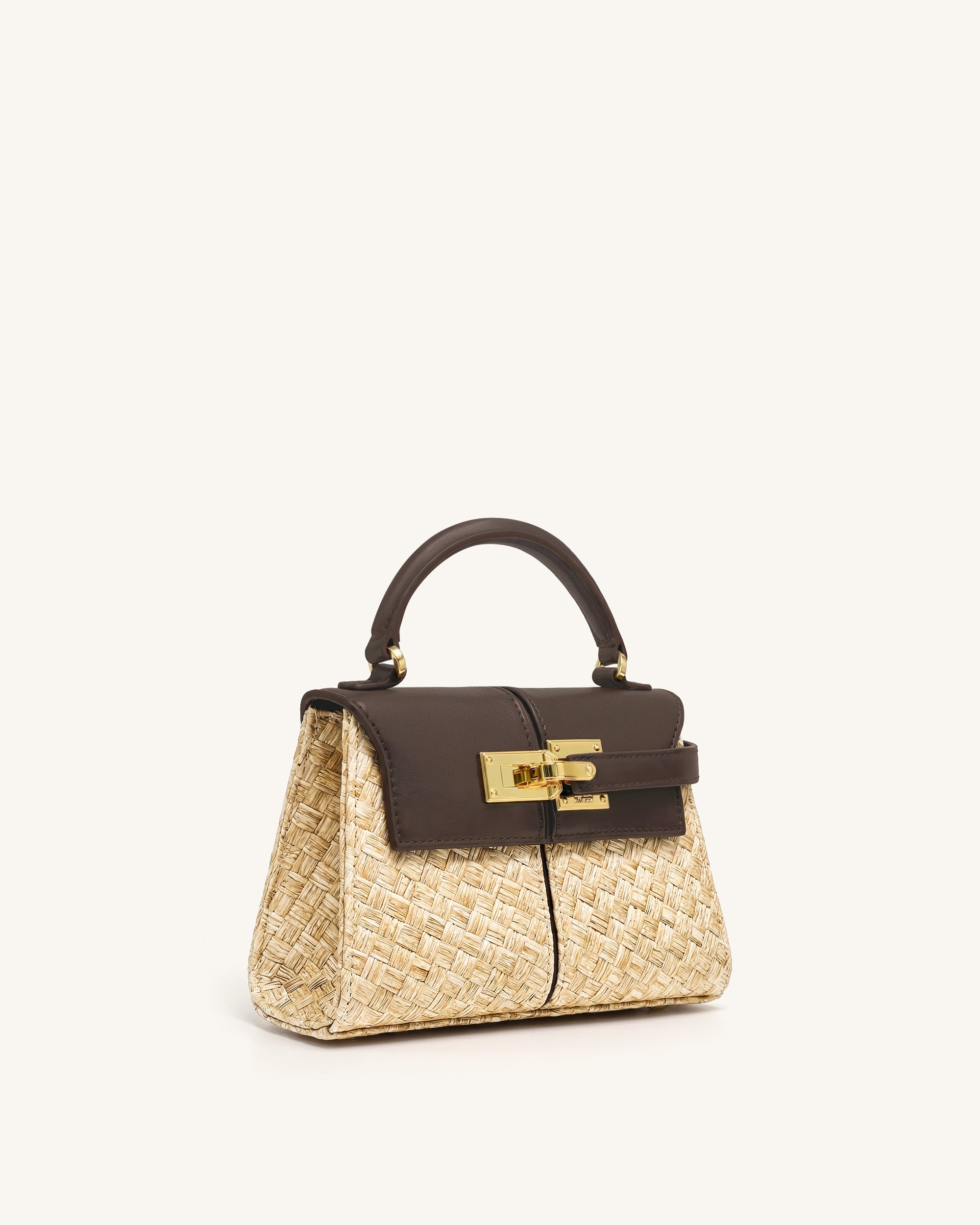 Elise Sac à main en paille synthétique - Marron – Image 2