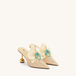 Sofia Mules à talon sphère orchidée - Beige
