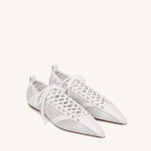 Ava Ballerines en mesh à lacets - Blanc