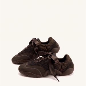 Flavia Baskets ballerines à lacets ruban - Marron foncé