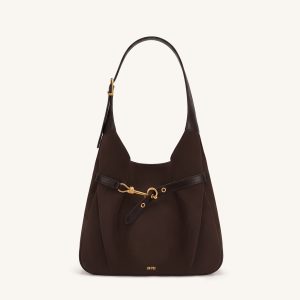 Alina Sac hobo en faux suède - Marron chocolat