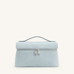 Thea Sac à poignée supérieure en faux daim - Bleu clair