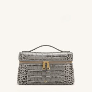 Thea Sac à poignée supérieure - Gris effet croco