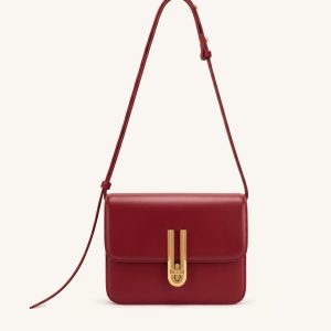 Evania Sac porté épaule à fermoir - Rouge