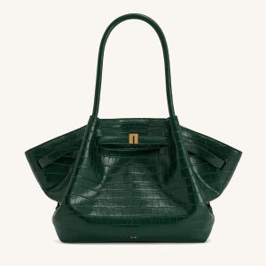 Hana Grand sac cabas aspect crocodile - Vert
