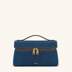 Thea Sac à main à poignée supérieure - Denim bleu