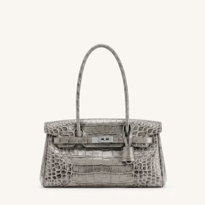 Yara Sac à bandoulière - Effet croco gris