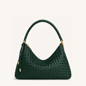 Lorena Sac à bandoulière tissé - Vert émeraude