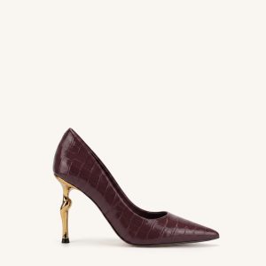 Hazel Talons à effet croco - Bordeaux
