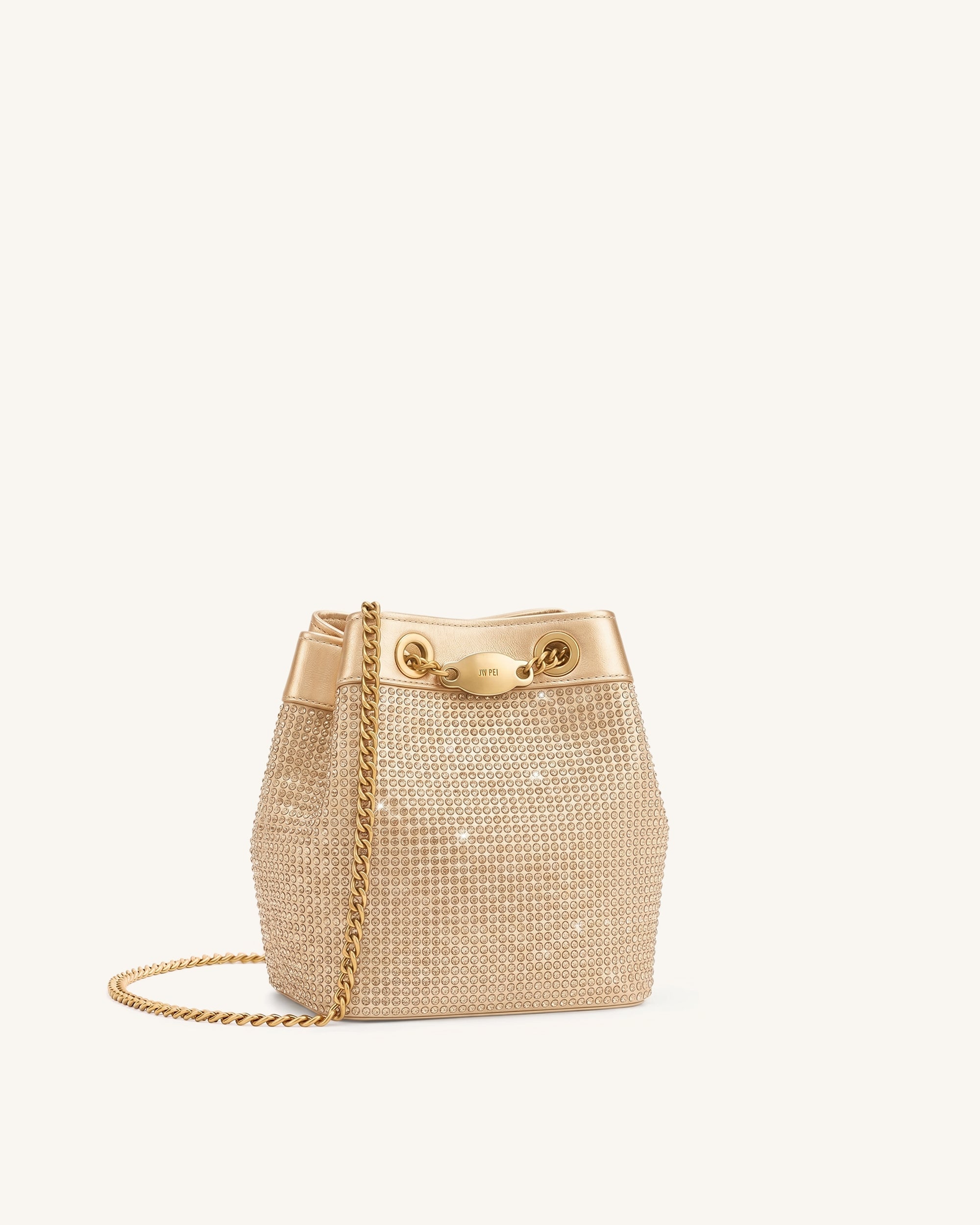 Yara Sac seau en cristaux artificiels - Champagne – Image 2