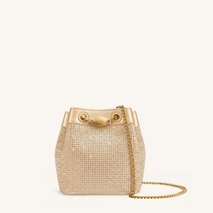 Yara Sac seau en cristaux artificiels - Champagne