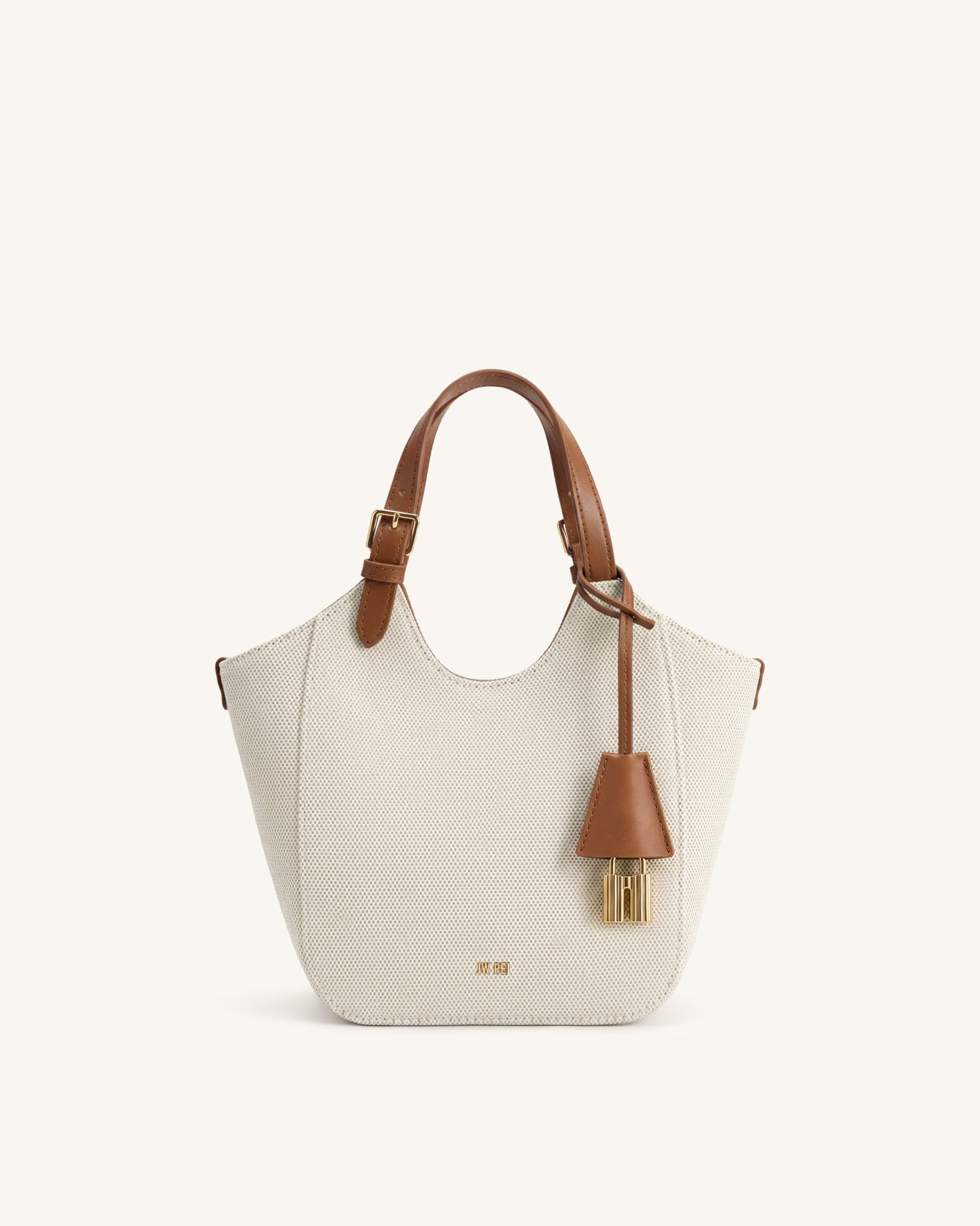 Ines Sac cabas avec cadenas - Toile marron – Image 4