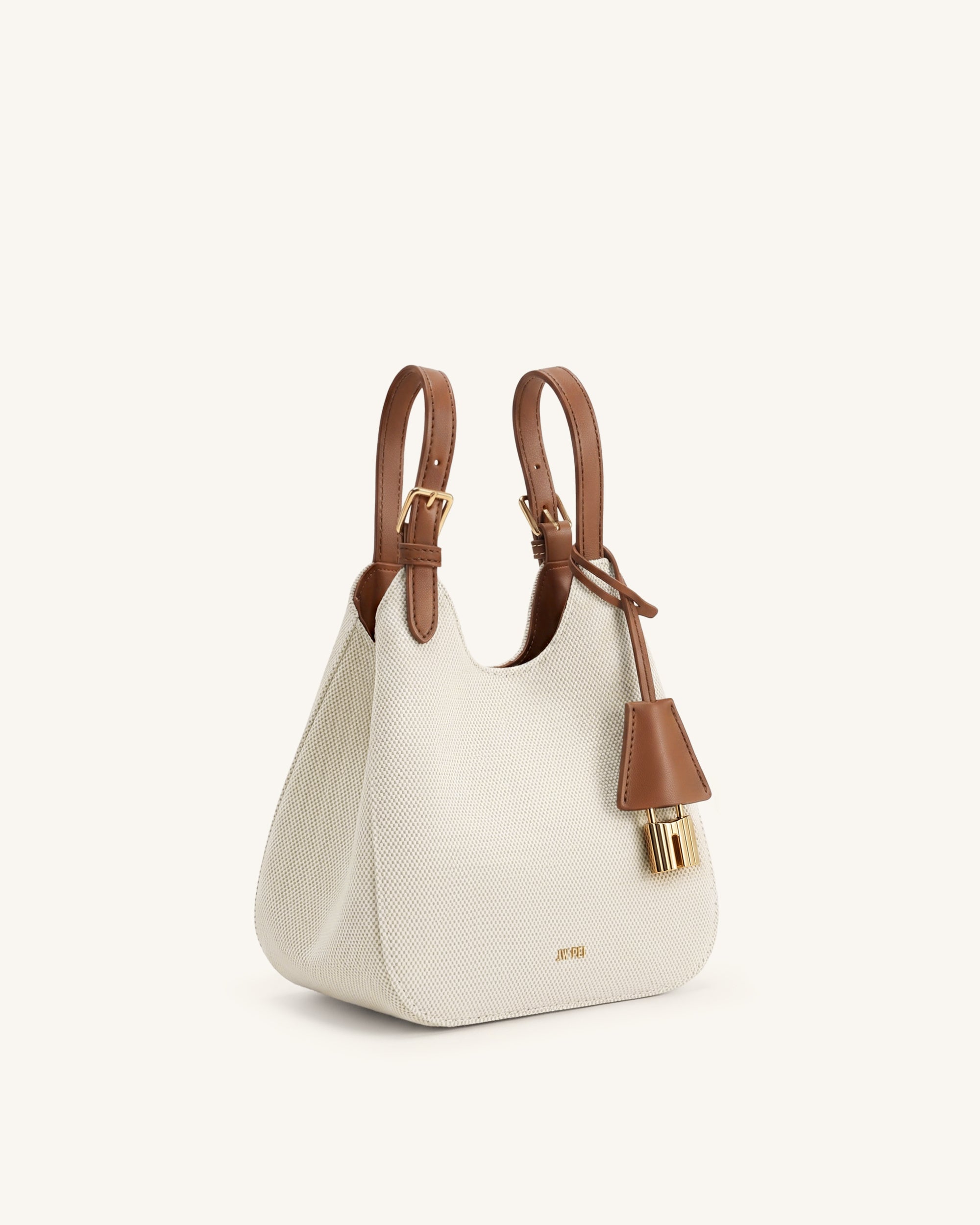 Ines Sac cabas avec cadenas - Toile marron – Image 5