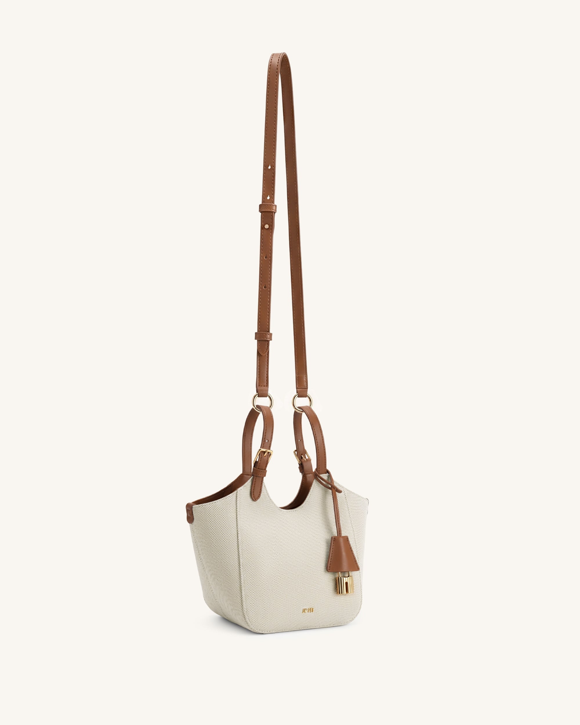 Ines Sac cabas avec cadenas - Toile marron – Image 2