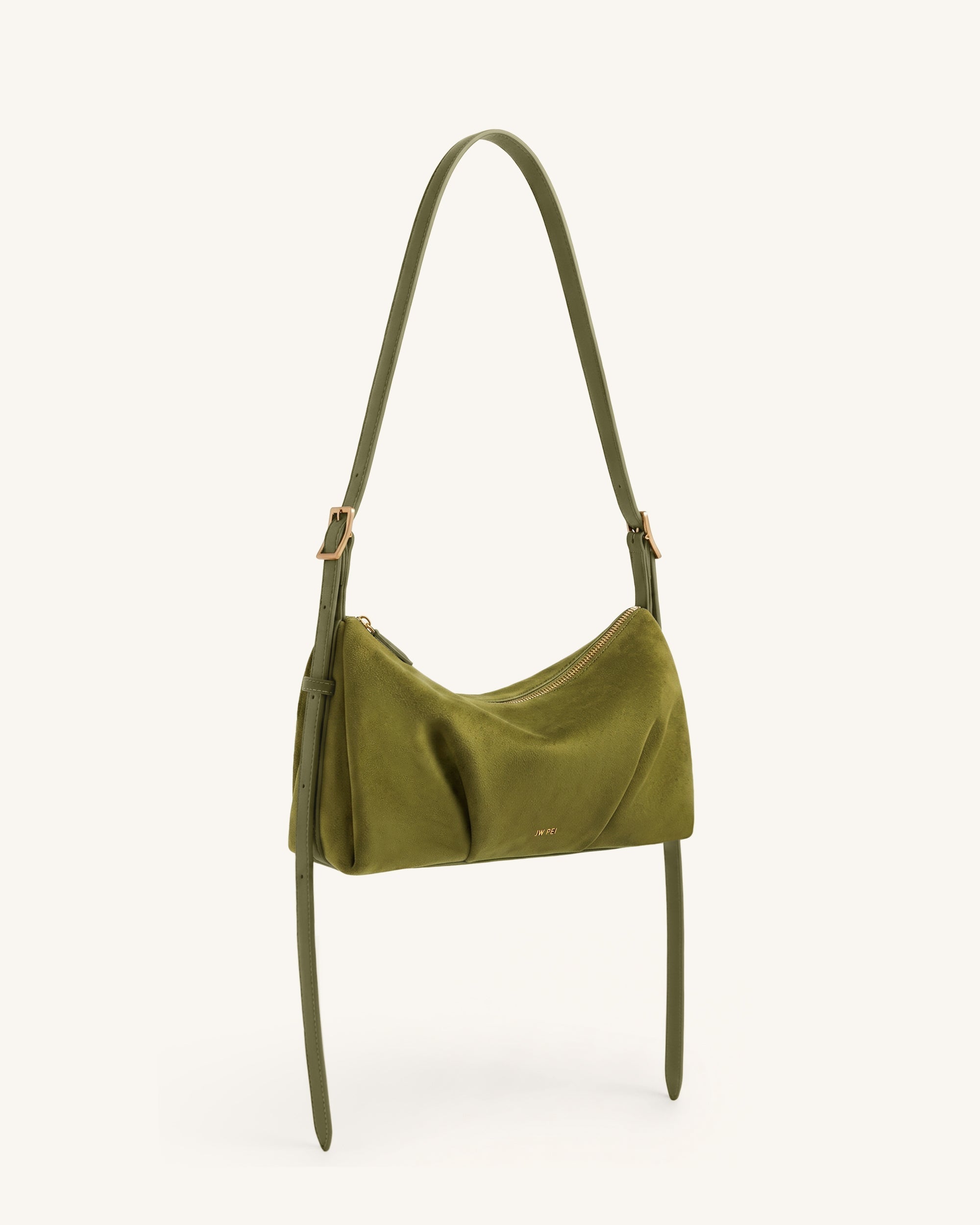 Loriette Sac bandoulière en suédine - Vert olive – Image 2